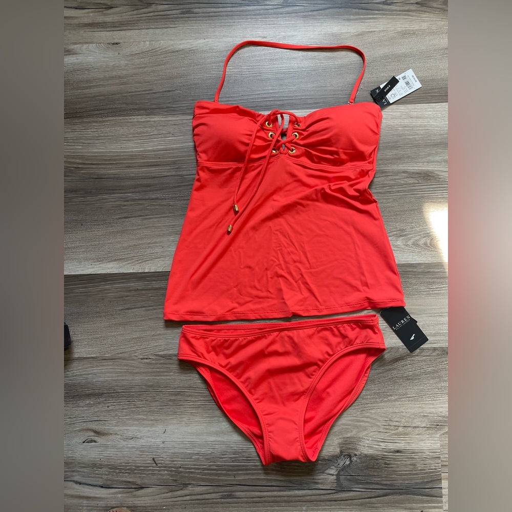 Ralph Lauren Vibrant Tangerine tankini set